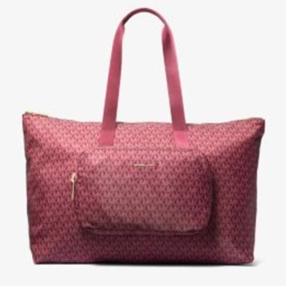 Michael Kors Tanner Large Logo Reversible Packable Tote Bag - Picture 1 of 3